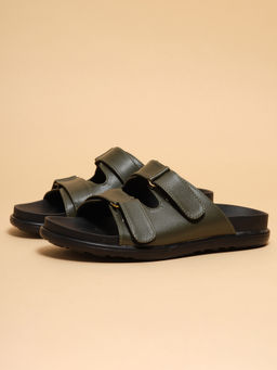 ERIDANI - Women Fern Olive Comfort Sandals with Adjustable Straps