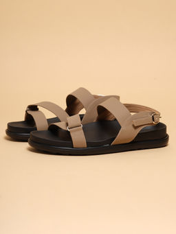 ERIDANI - Women Jyn Taupe Toe Ring Comfort Sandals