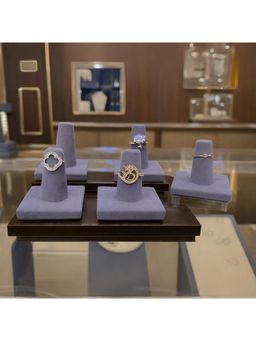 La Trove - Premium Purple Velvet Rings Organizer Display Holders (Pack of 5)