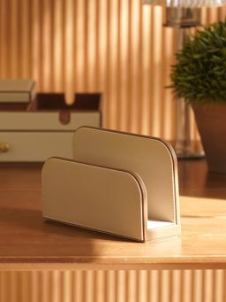 Pure Home + Living - Beige Faux Leather Envelope Holder