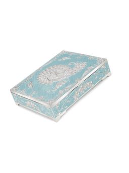 Momentz - Sky Blue 4 In 1 Peacock Enamel Dry fruit Box