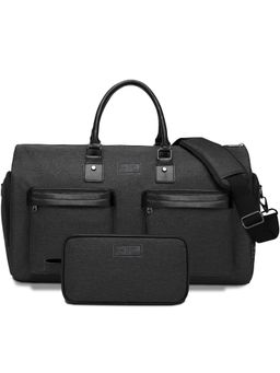 House of Quirk - Black Convertible Garment Storage Bag With Toiletry Bag For Travel