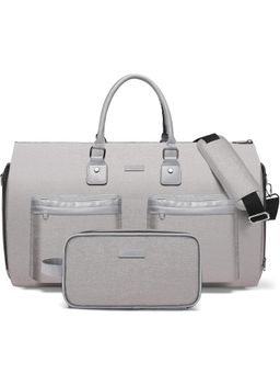 House of Quirk - Grey Convertible Garment Storage Bag With Toiletry Bag For Travel
