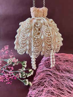 Nayaab by Sonia - Oyster Blush Potli Bag for Women