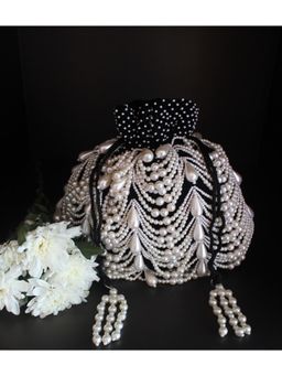 Nayaab by Sonia - Oyster Noir Potli Bag for Women