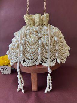 Nayaab by Sonia - Oyster Tawny Potli Bag for Women