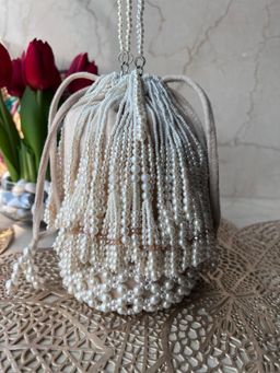 Nayaab by Sonia - Raindrops with Pearls Potli Bag for Women