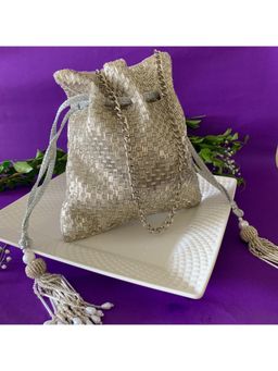 Nayaab by Sonia - Salli En Vie Silver Potli Bag for Women
