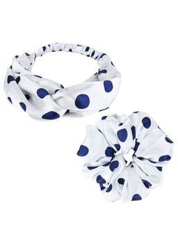 Arendelle - Blue Polka Dot Large Scrunchie and Head Band (Set of 2)