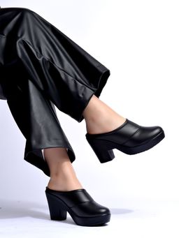 Shoetopia - Girls Stylish Smart Casual Black Heels