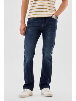 Snitch - Navy Blue Denim Straight Fit Casual Jeans