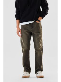 Snitch - Brown Washed Straight Fit Casual Jeans