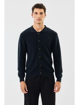 Snitch - Navy Blue Full Sleeves Regular Casual Sweater