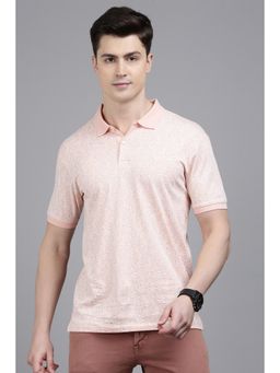 Allen Solly - Men Pink Printed Polo Neck T-Shirt