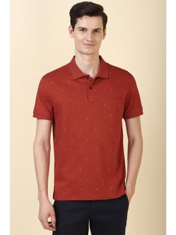 Allen Solly - Mens Red Printed Polo T-Shirt