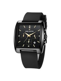 Daniel Hechter - Paris Alma Collection Analog Silicon Square Black Watch for Men-DHM1022 (M)