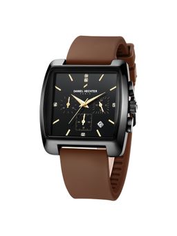 Daniel Hechter - Paris Alma Collection Analog Silicon Square Black Watch for Men-DHM1022 (M)