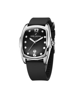 Daniel Hechter - Paris Cite Collection Analog Silicon Rectangular Black Watch for Men-DHM1017 (M)