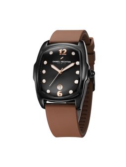 Daniel Hechter - Paris Cite Collection Analog Silicon Rectangular Black Watch for Men-DHM1017 (M)