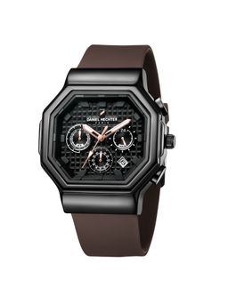 Daniel Hechter - Paris Daumesnil Collection Analog Silicon Octagon Black Watch for Men-DHM1022 (M)