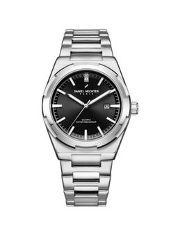 Daniel Hechter - Paris Lourmel Collection Analog Stainless Steel Round Black Watch for Men-DHM1022 (M)