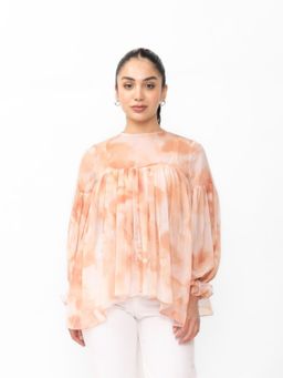 Contemponari - Peach Elva Chiffon Top