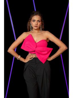NIYARA INDIA - Pink Bow Statement Crop Top