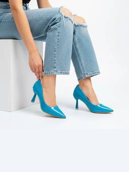 FOREVER SHOE BAZAR - Blue Solaris Stilettoes Heels