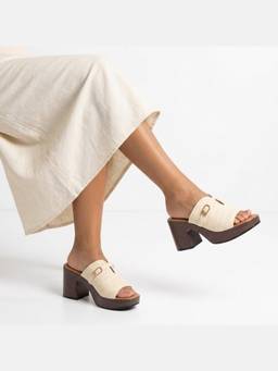 FOREVER SHOE BAZAR - Beige The Raffia Buckle Mules