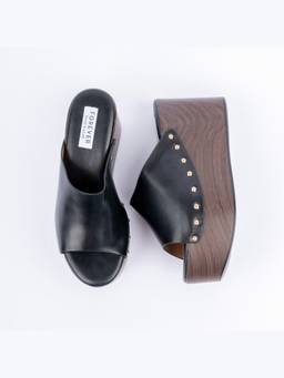 FOREVER SHOE BAZAR - Black The Boardwalk Clog Mules