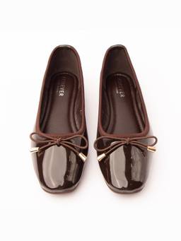 FOREVER SHOE BAZAR - Brown Cord Bow Flats