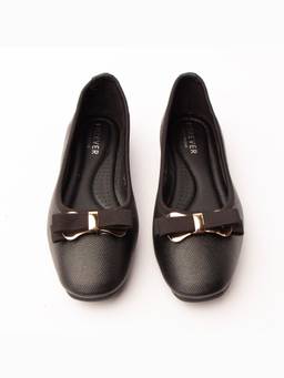 FOREVER SHOE BAZAR - Black Ribbon Bar Flats