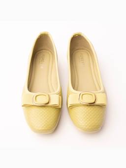 FOREVER SHOE BAZAR - Green Woven Bow Flats