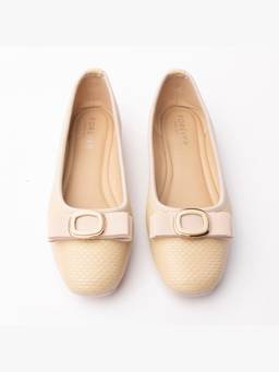 FOREVER SHOE BAZAR - Khaki Woven Bow Flats