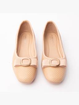 FOREVER SHOE BAZAR - Pink Woven Bow Flats