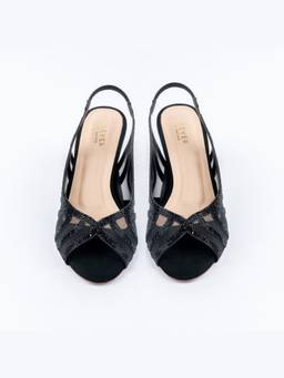 FOREVER SHOE BAZAR - Black All Dolled Up Partywear Sandal
