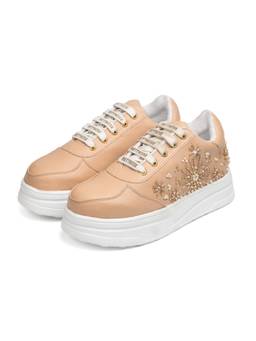 RETTROSE - Pink Aabha Embellished Sneakers