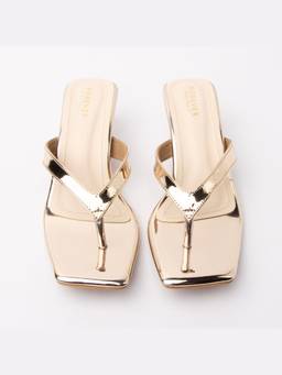 FOREVER SHOE BAZAR - Gold The Low-Key Slay Kitten Heels