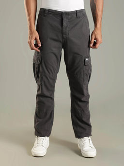 Tommy Hilfiger - Grey Straight Fit Solid Mid Rise Cargo