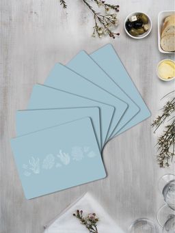 Space of Joy - Dust Blue Nautical 4 Premium Printed Rectangular MDF Wooden Placemats
