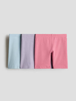 H&M - Girls Multi-Color 3-Pack Cotton Cycling Shorts