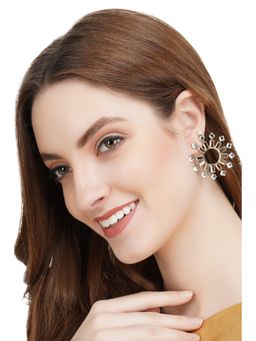 Auraa Trends - Rhinestone Classy Champaign Gold Plated Earring