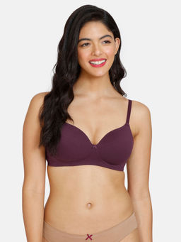 Zivame - Beautiful Basics Padded Non Wired 3-4th Coverage T-Shirt Bra - Fig