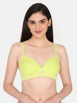 Zivame - Padded Non Wired 3-4th Coverage T-Shirt Bra - Wild Lime