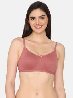 Zivame - Rosaline Double Layered Non Wired 3-4th Coverage T-Shirt Bra - Faded Rose