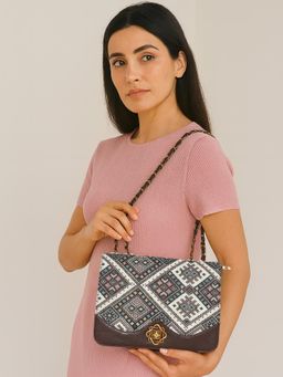 ESBEDA - Brown Colour Ethnic Charm Sling Bag For Strap (M)