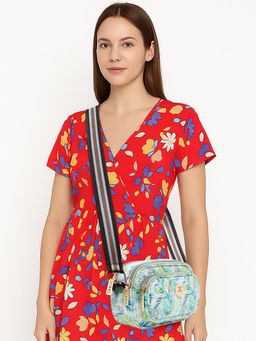 ESBEDA - Green Colour Bloom Print Sling Bag For Strap (S)