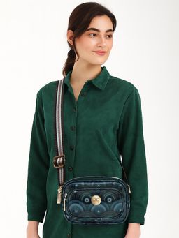 ESBEDA - Blue Colour Bloom Print Sling Bag For Strap (S)