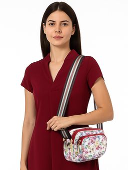 ESBEDA - Red Colour Bloom Print Sling Bag For Strap (S)
