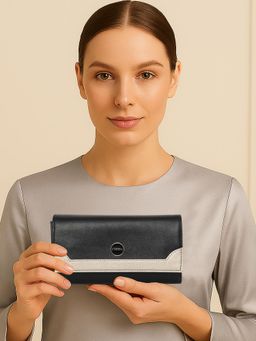 ESBEDA - Black Colour Classic Bi-Tone Wallet For Strap (S)